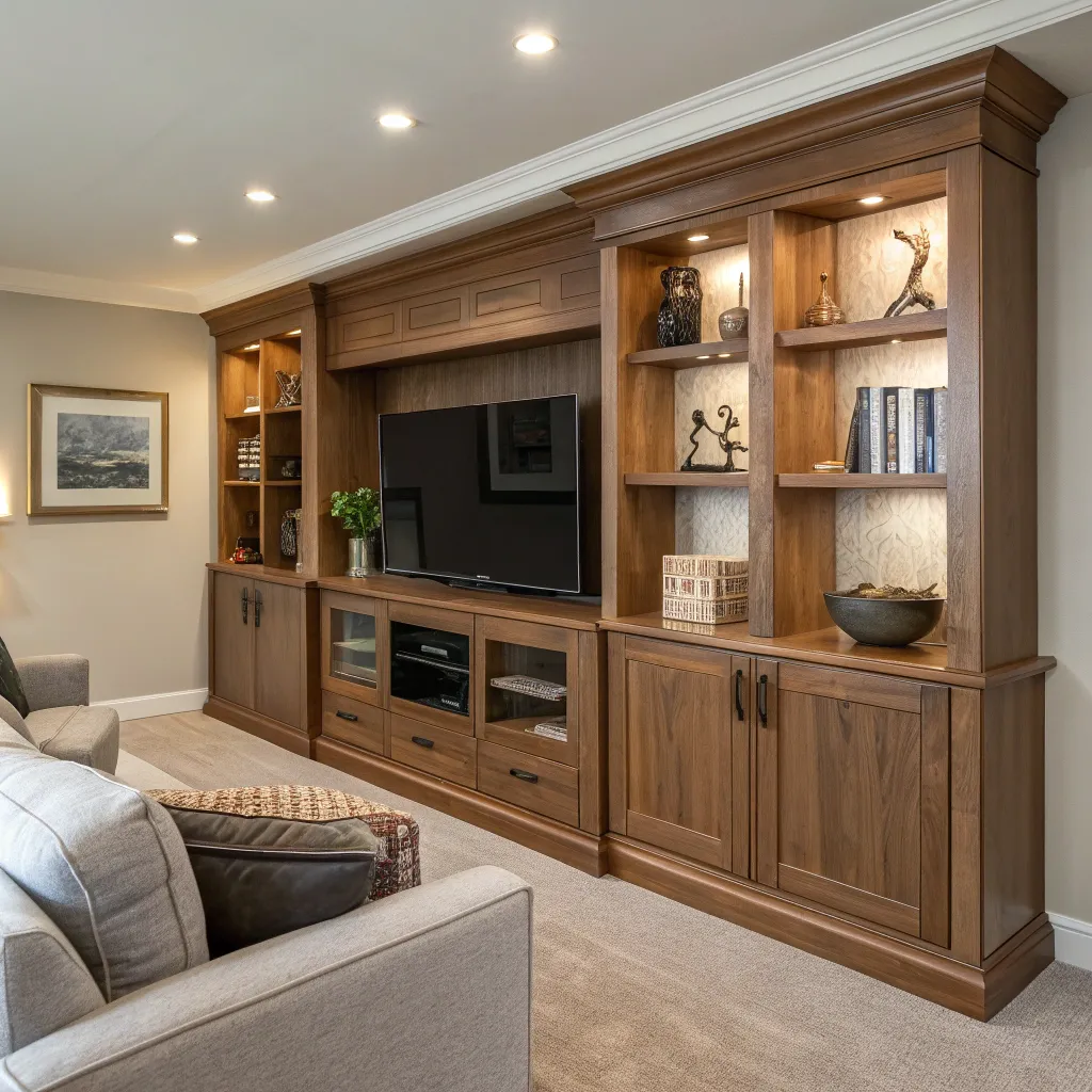 Custom built-in furniture display